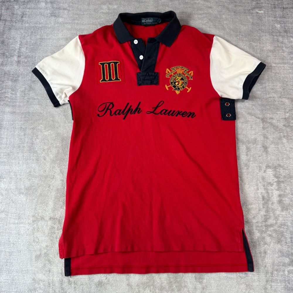 Polo Ralph Lauren Shirt Mens Medium Vintage Snow Polo Challenge Cup III Rugby